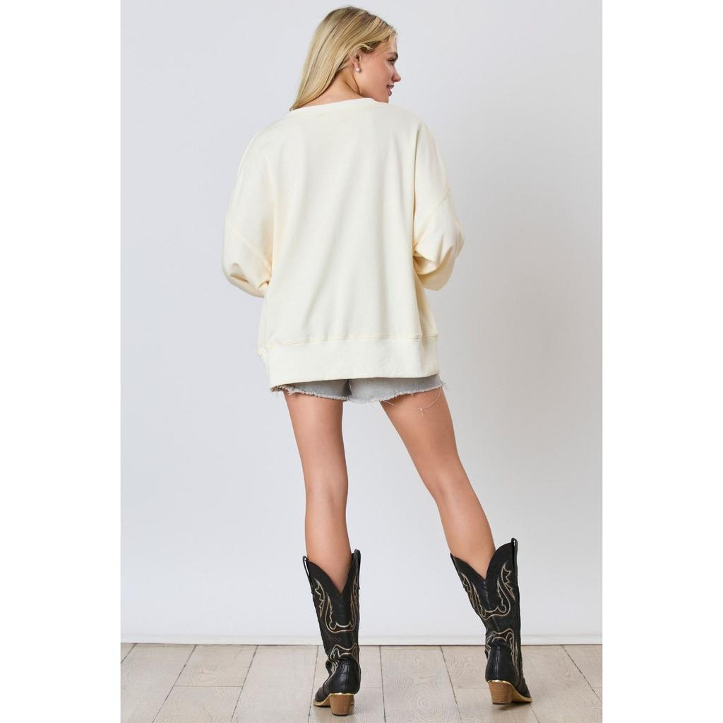 Autumn and Winter New Women's Clothing Pearl Bow Decorative Long-sleeved Top Casual Sweater