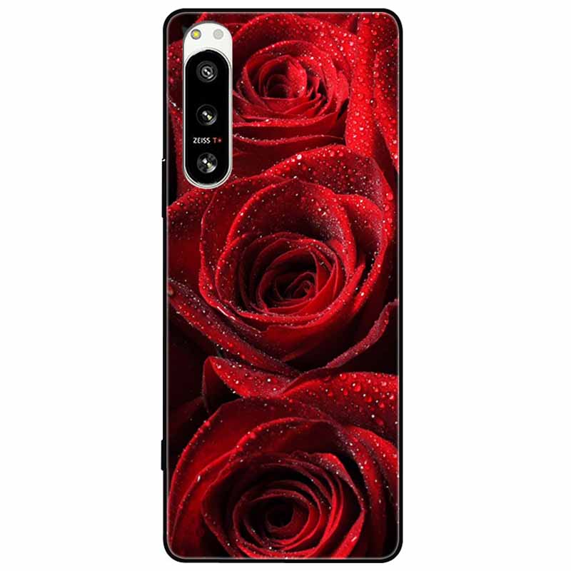For Sony Xperia 5 IV / 10 IV Case 10IV Soft Black Silicone Forest Painted Phone Back Covers For Sony Xperia 1 IV Case TPU Coque