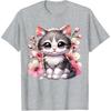 Cute Cat with Cherry Blossoms Cat T-Shirt