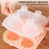 4-Grid Silicone Rose Ice Cube Mold Easy Release Food-Grade Ice Tray for Cocktail Whiskey Juice Ice Ball Maker for Home Party DIY