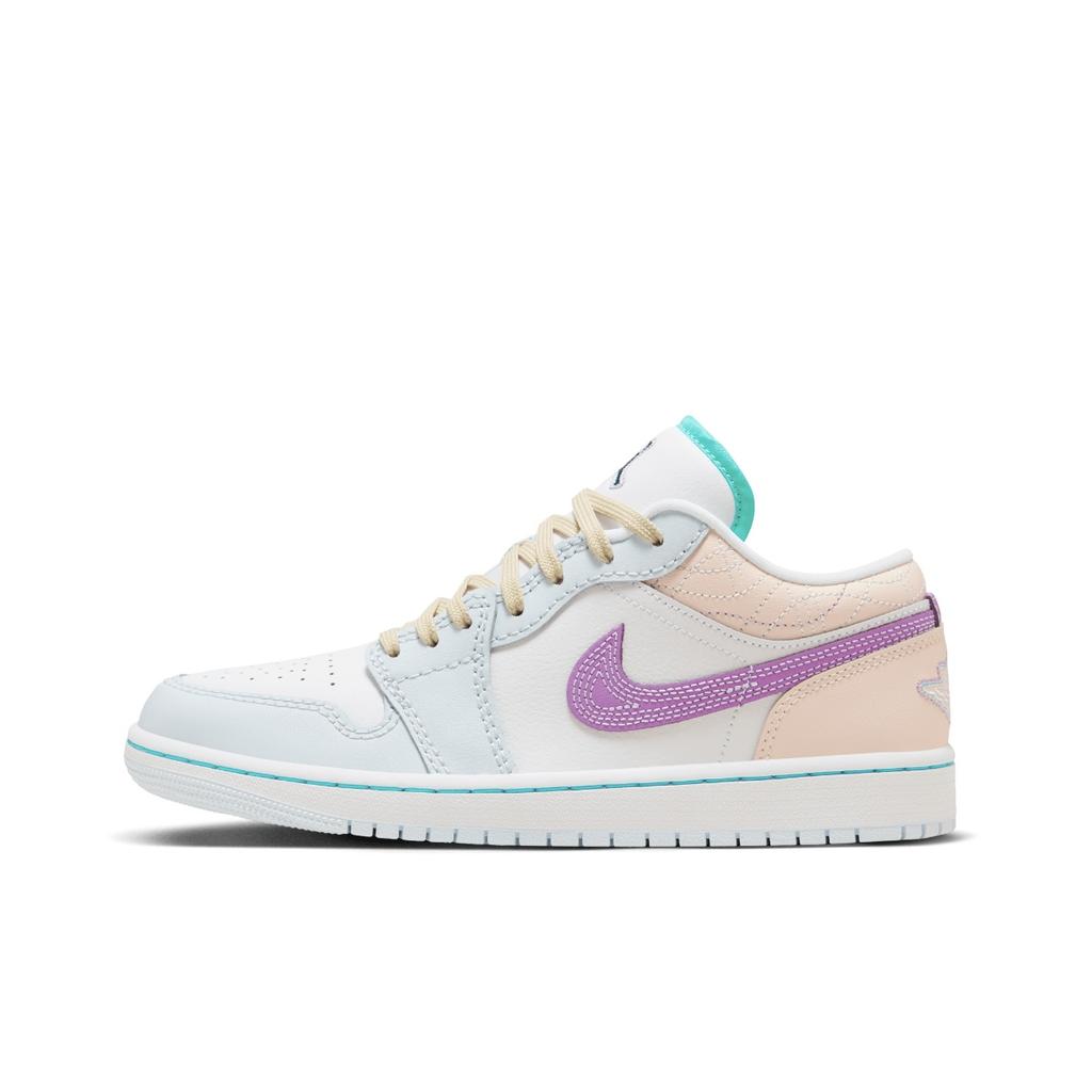 Jordan Air Jordan 1 Low SE Sparkling Water, Cherry Blossom Bubble Water Cushioning Abrasion Resistant FV3623-151(Team15-)