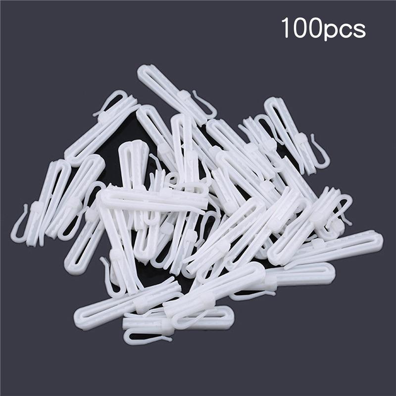 50/80/100 PCS Curtain Hanging Hooks Adjustable Hook Ring Window White Curtain Hook Holder For Home Curtain High Quality 7cm