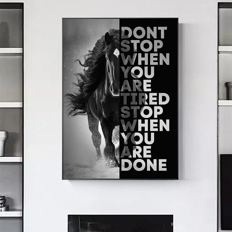 Animal Motivation Poster Panther Lion Motivational Canvas Posters Prints Canvas Painting Focus Conquer Fearless Mural Wall Decor