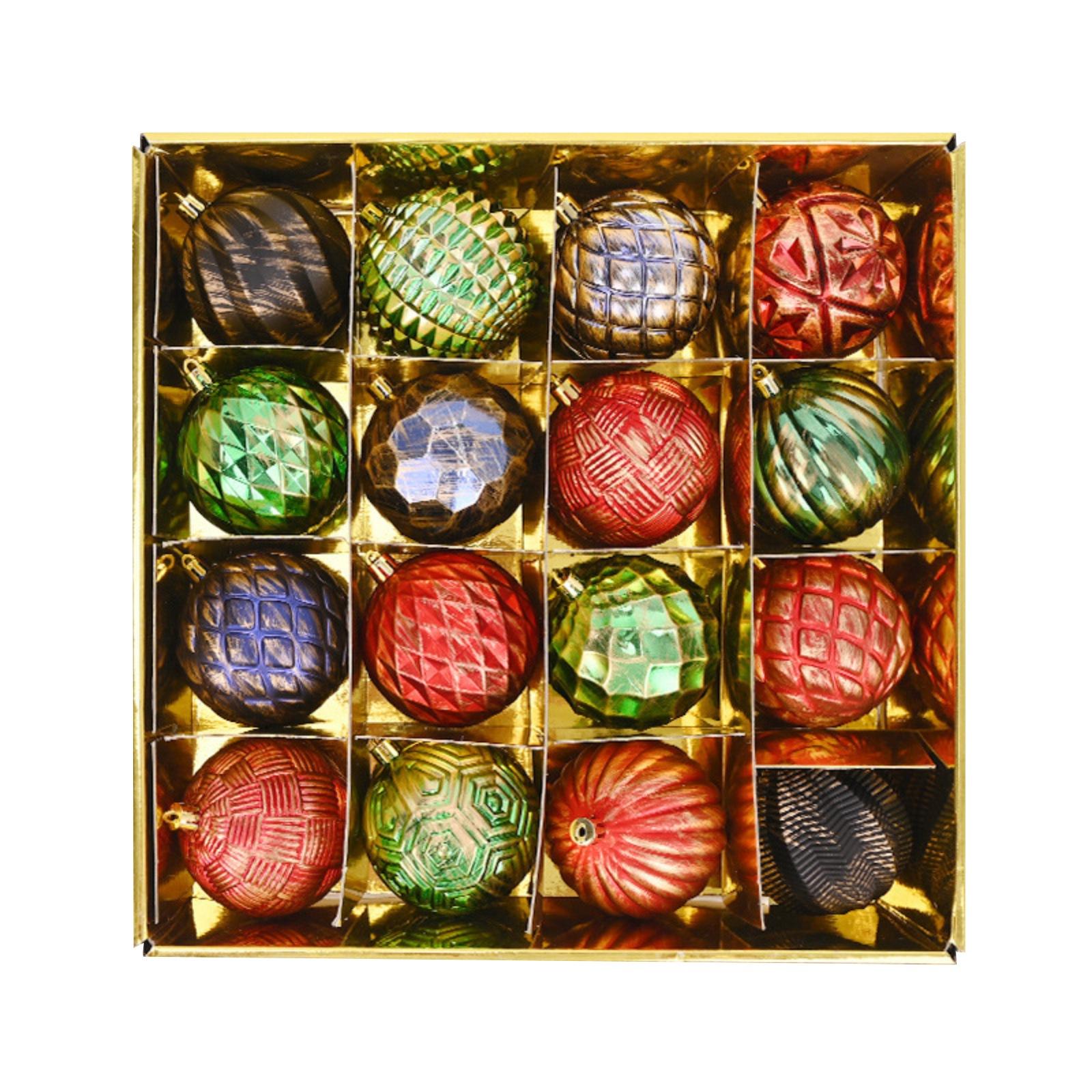 

16pcs Christmas Decoration Supplies Painted Christmas Ball Set Christmas Tree Ornaments One Size