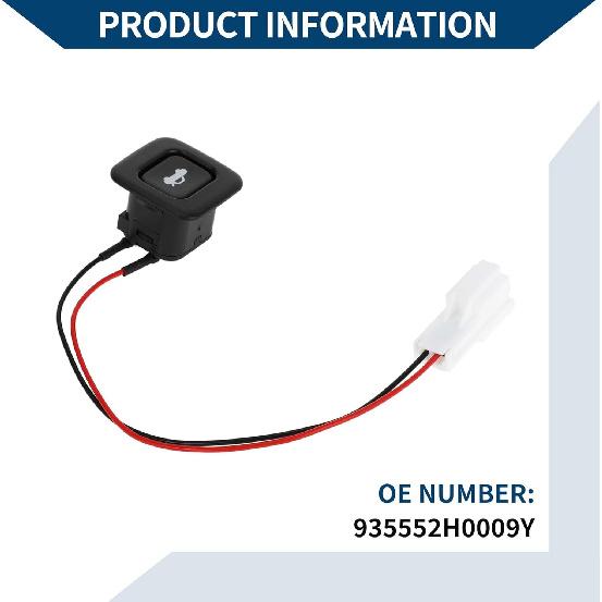 No.935552H0009Y Trunk Lid Lock Release Push Button Handle Switch for Hyundai Elantra 2007-2010 / Rear Release Switch/Durable / 1 Pcs Black