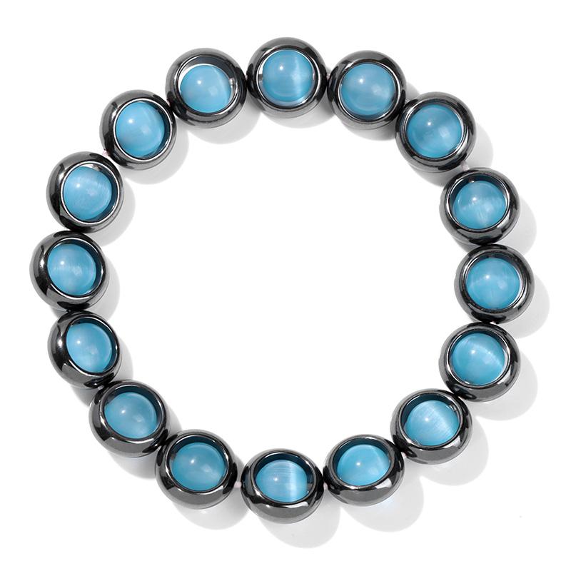 8mm Náramek Kočičí oko Nový Náramek z přírodního hematitu Trendy Energetické Prstenové Náramky pro Muže Ženy Léčivé Ochranné Šperky Dárek