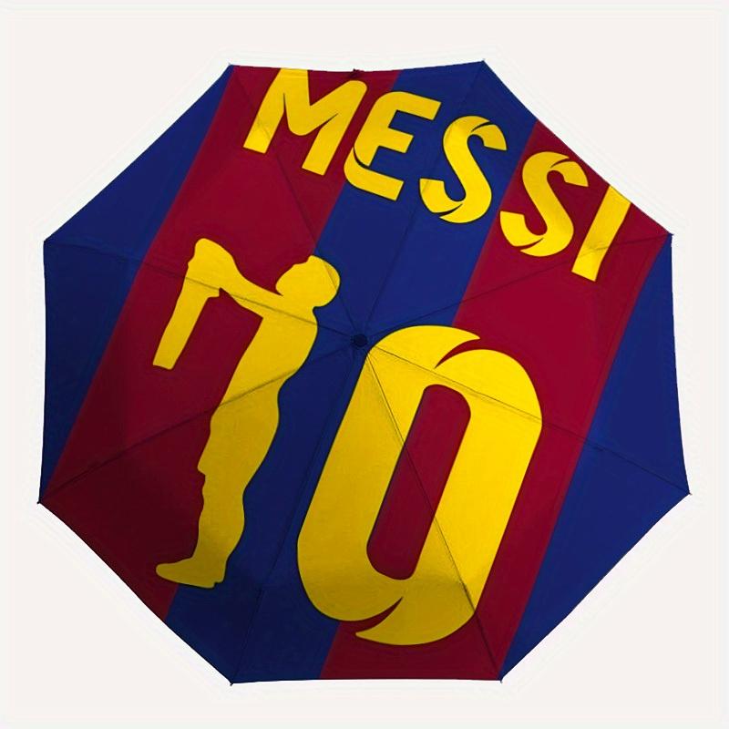 1pc Messi Automatic Folding Cute Umbrella, 8 Ribs for All-Season Use, Portable for Travel & Outdoor Activities074