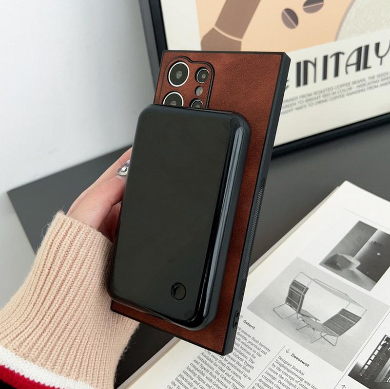 Carcasă de telefon pentru Samsung S25 Ultra S24 S23 S22 Plus, culoare solidă, piele mată, rezistentă la șocuri, subțire, magnetică, cu încărcare wireless, spate