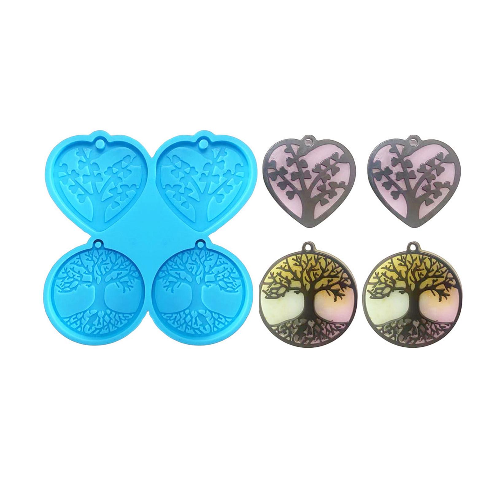 

3D серьги-бабочки силиконовая форма для эпоксидной смолы формы для поделок брелок кулон в виде дерева жизни ювелирные изделия фурнитура 2