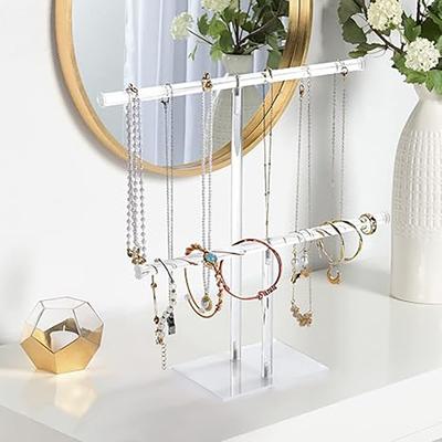 Jewelry Organizer Display Stand Acrylic Necklace Hanging Countertop Rack for Chains Earrings Bracelets Showcase Storage Rack