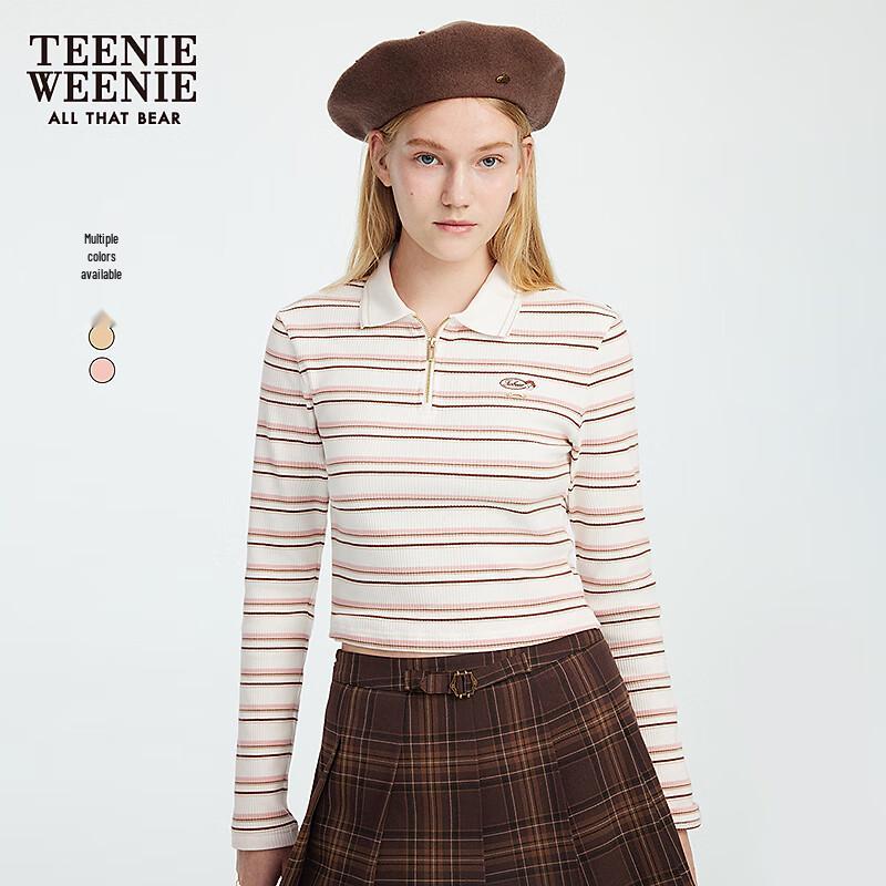 Teenie Weenie Women s Striped Polo Long Sleeve T-Shirt S