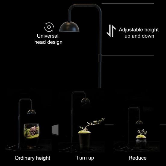Micro Landscape Plant Growth Lamp with Timmer Height Adjustable Flicker Free Sunlight-like Spectrum