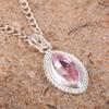 Morganite Pendant, Handmade Gemstone 925 Solid Sterling Silver Pendant Dainty Jewelry, For Engagement Gift