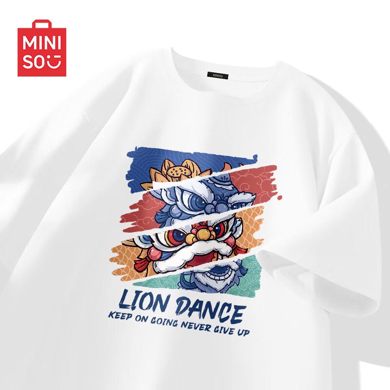 MINISO Men's Guochao Casual Cotton T-Shirt