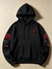 Dark Angel wing pattern hoodie, suitable for both men and women, long-sleeved pullover sweater with front pocket