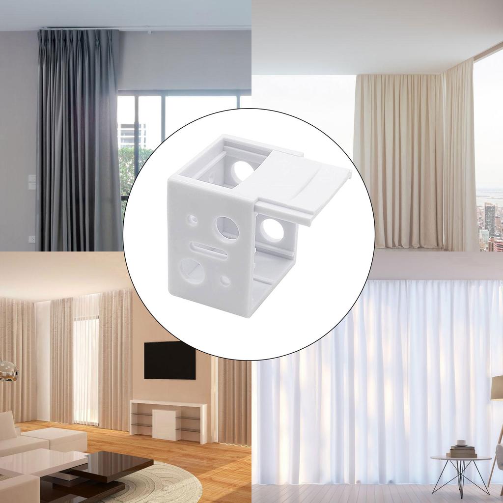 6Pieces White Color Mounting Brackets Blind Brackets Rust Resistant Headrail Track End Holder for Window Blinds Headrail
