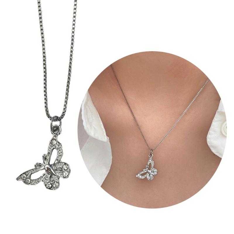 Love Heart/Butterfly/Star Necklace Geometric Pendant Clavicle Chain Adjsuatble Neckwear Fashionable Jewelry Pieces