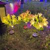 LED Solar Powered Simulation Flower Lamp with 7 Heads, Lily Flower Lamp, Outdoor Courtyard Garden Decoration, Lawn and Ground Pl