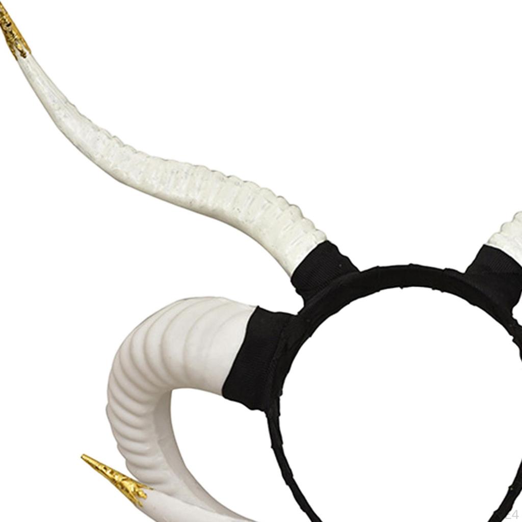 Devil Sheep Horn Headband Hair Accessory Gothic Punk Vintage Headwear Hairband for Halloween Costume