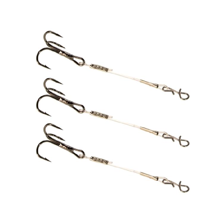 

3Pcs High Carbon Steel Treble Hook Rigs Designs for Bass Fishing Superior Wear Resistant Easy to Carry Light Weight 6CM