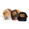 Curved Brim Snapback Baseball Cap PAPA Leather Label Trucker Cap Retro Mesh Trucker Hat  For Men