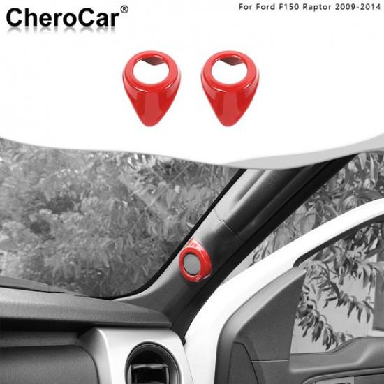 Interieur A-Säulen Lautsprecher Zierring Blende für Ford F150 2009-14 Rot Zubehör