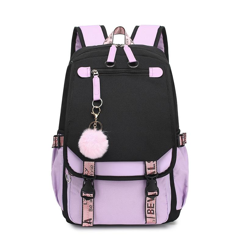 Korean Style High School Backpack for Teenage Girl Fashion Black White Student Girls Backpack Schoolbag Cute Book Bag
