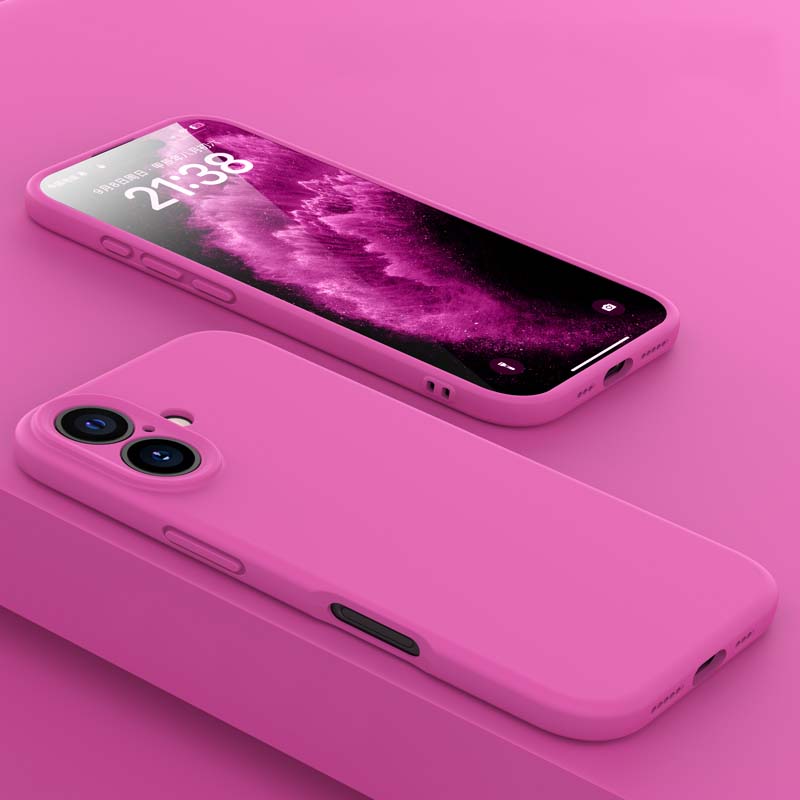 Luxury Liquid Silicone Shockproof Soft Phone Case For iPhone 16 15 14 13 Pro Max 16Pro 15Pro 14Pro 16 Plus Lens Protective Cover