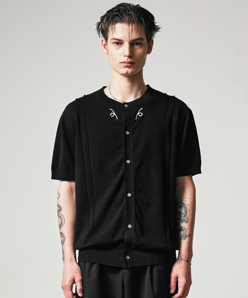 SSY Filigree Half Sleeve Summer Cardigan Black