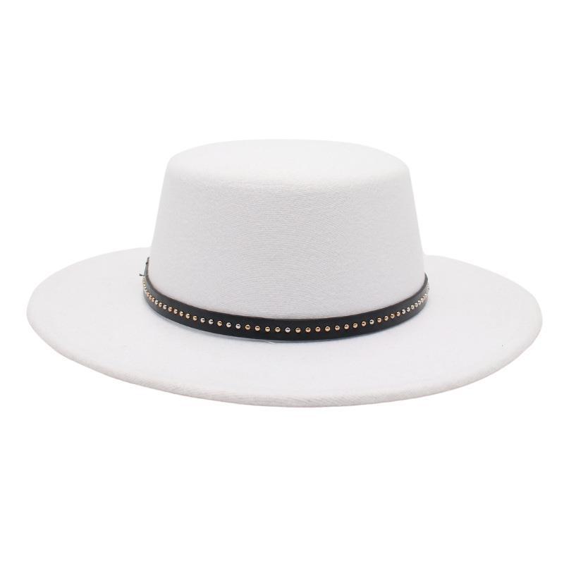 French Celebrity Top Hat Romantic Sunscreen Sun Hat Beaded Felt Hat Elegant Jazz Hat Xiaoxiangfeng Woolen Hat