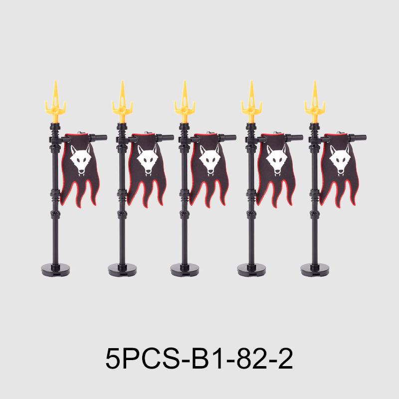 Medieval Military Flag Series War Castle Knight Soldier Warrior Accessories Building Blocks Ancient Holy Rome Bricks Toys Gifts