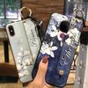 Back Cover Anti-dust Phone Case For Nokia 5.4 Wrist Strap Anti-knock Kickstand Shockproof Wristband Flower Phone Holder