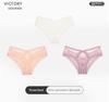 Victtoia Mrs Sexy Lace Panties for Women, Mesh Transparent Hollow-Out Semi-Coverage Seductive Briefs