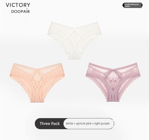 Victtoia Mrs Sexy Lace Panties for Women, Mesh Transparent Hollow-Out Semi-Coverage Seductive Briefs