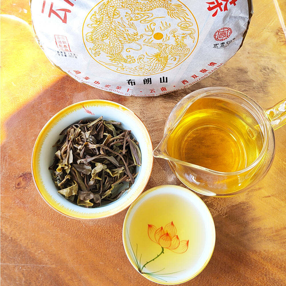 357г Юньнань Мэнхай Сырой чай Пуэр Булан Горный Ранний весенний зеленый чай Пуэр — фото 5