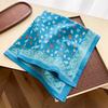 Women S Floral Printed Cotton Small Square Scarf Elegant Sunscreen Decorative Neck Scarf