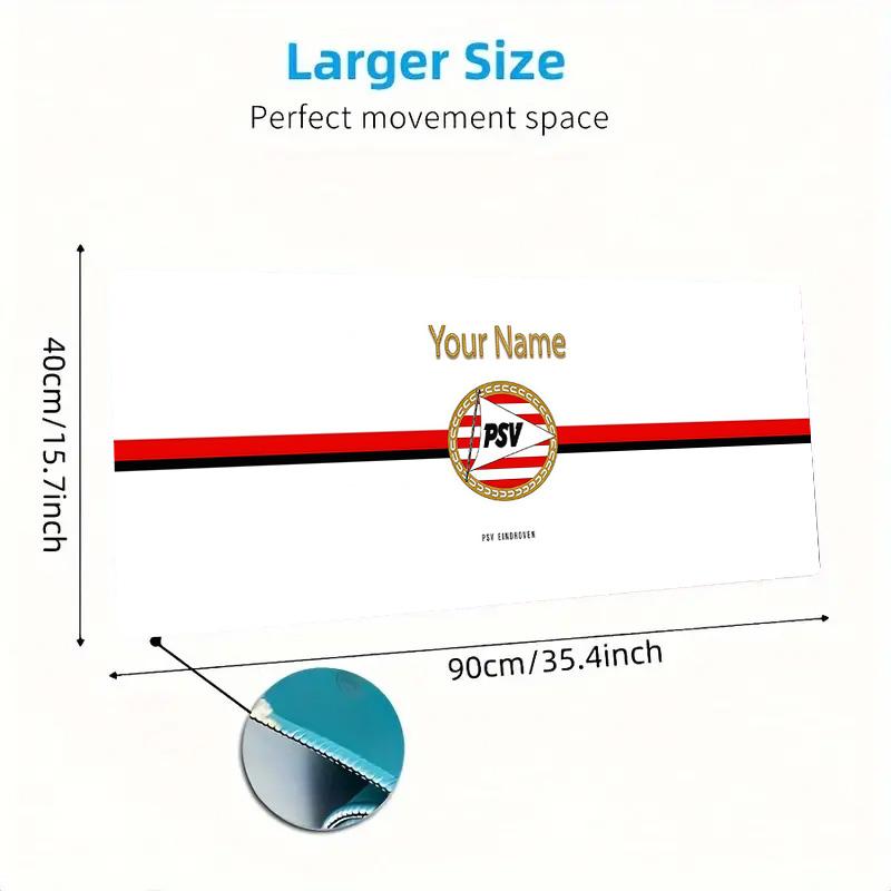 Pheilips Sport Custom Name Large Size Mouse Pad Large Gaming Table Cushion Non-slip Laptop Tablet Big Mousepad XXL Mat Mini PC Playmat With Lock edge