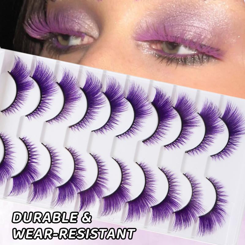 Bunte gefälschte Wimpern Halloween Make-up-Produkte Blau Rot Rosa falsche Wimpern Verlängerung farbige Wimpern Augen Make-up Cosplay