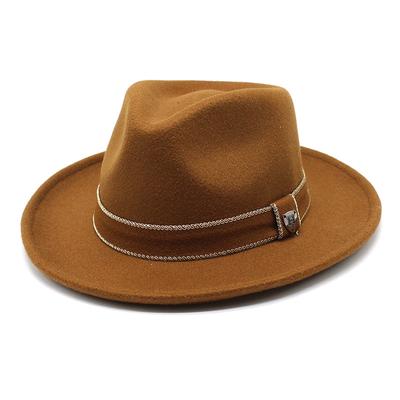 High-Quality Woolen Top Hat Women'S British Retro Rolled-Brimmed Jazz Hat Men'S Casual Felt Hat Top Hat