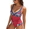 2026 New Women's One-piece Swimsuit Digital Printing Suspender Tube Top High Waist Swimsuit OM2428