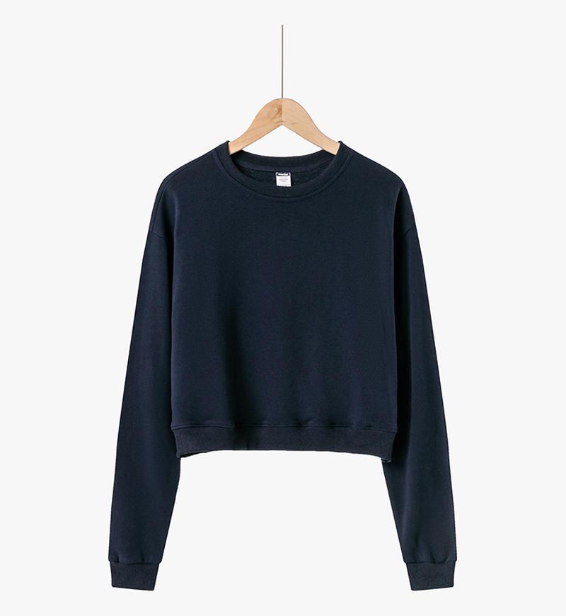 Women's Petite Loose Round Neck Pullover Sweatshirt - Japanese Korean Style, Spring/Autumn 2025 Collection
