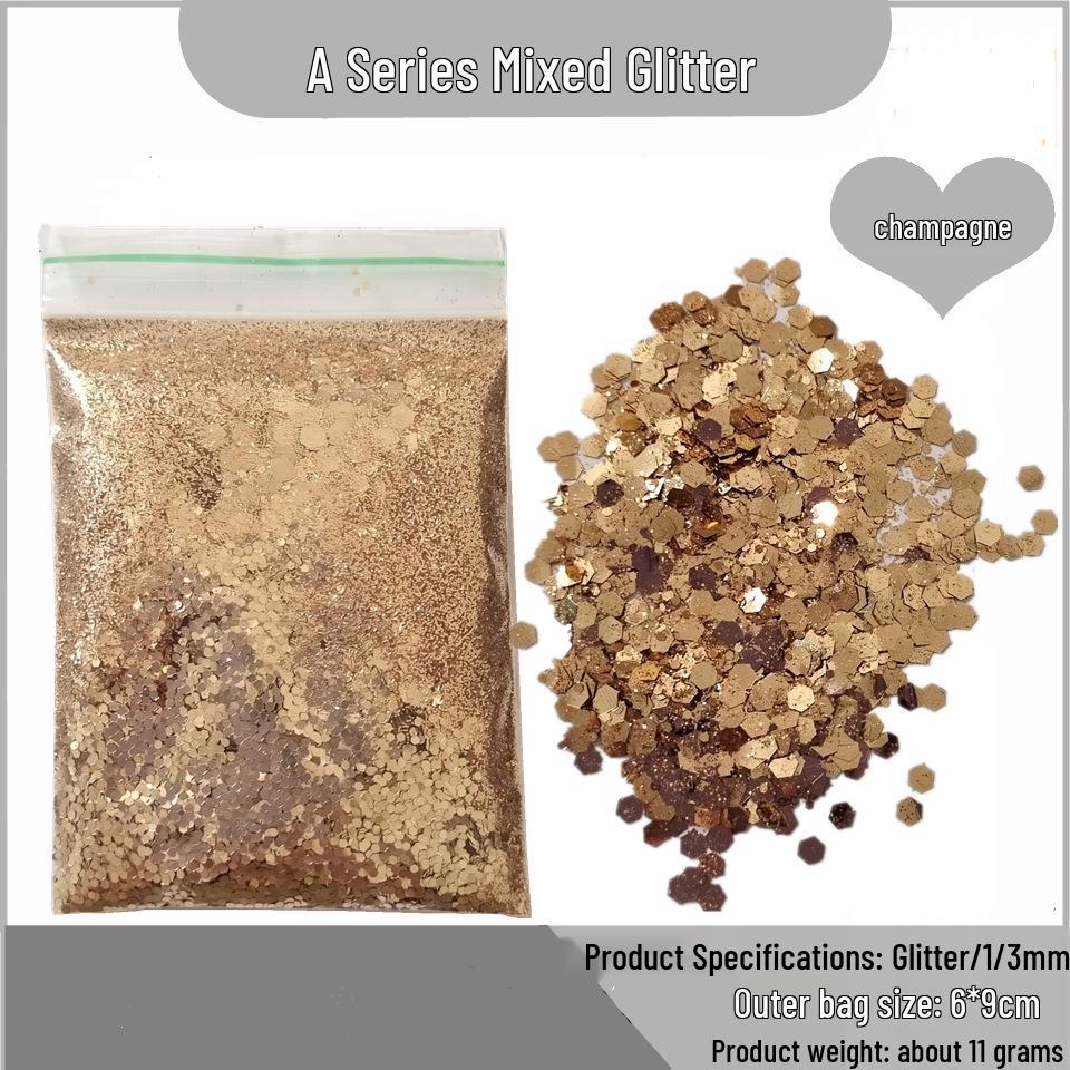 

Cross-Border Nail Art Glitter Sequins 1/3MM - Basic Colors for DIY Nightclub Stage Style Resin Drip. 10G Bagged A Series