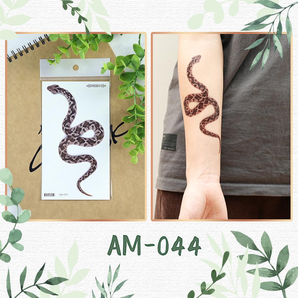 „Autocolante Tatuaj Temporar Șarpe cu Flori la Modă, Rezistente la Apă, pentru Bărbați și Femei - Design Cool, la Modă pentru Braț”