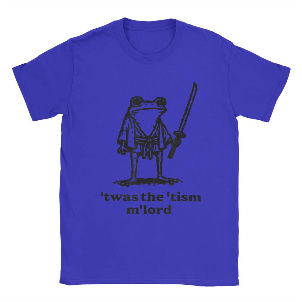 Vintage Tshirt Beach Funny Twas The Tism Mlord Funny Medieval Knight Frog Novelty T Shirts Cotton Tshirt Unisex Casual Top Tees