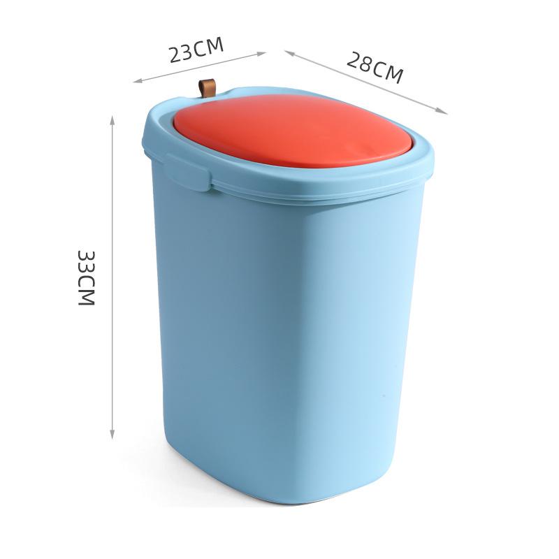Press-on Trash Cans Household Bullet Lid Kitchen Bathroom Paper Basket With Lid Living Room Creative Toilet Trash Tube