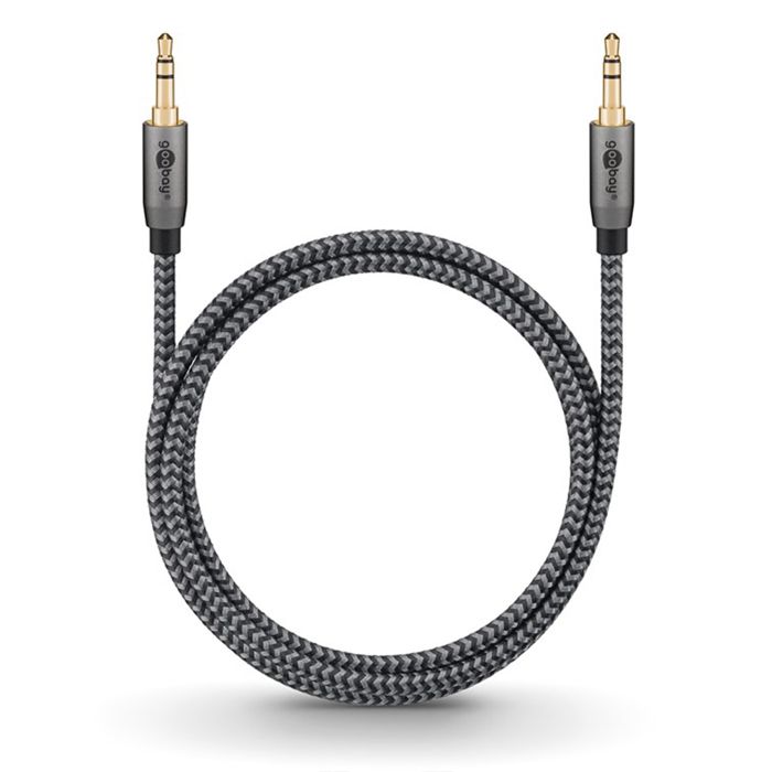 GOOBAY Câble audio Jack 3.5 gold nylon tressé 1 mètre