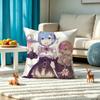 Starting Life in Another World Ram Rem Pillow Case Square Double-Sided Sofa Cushion Cover Bedroom Bedside Pillow