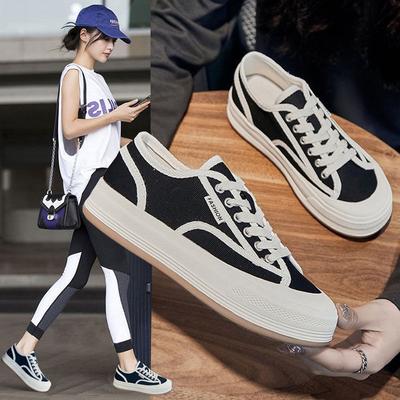 Canvas-Schuhe Damenschuhe neue Mode Stoffschuhe Damen Frühling und Herbst schwarz Sportlich lässig Board-Schuhe Kindermode