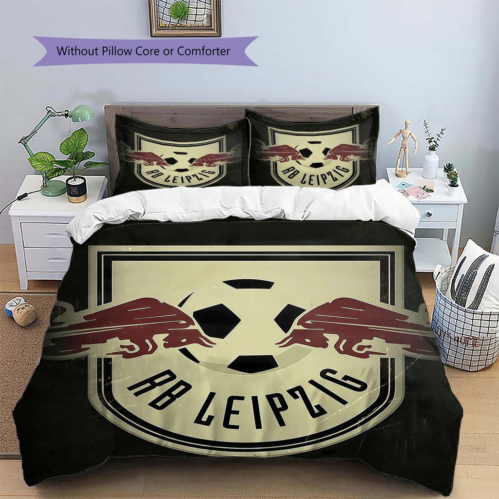Biancheria da letto con motivo logo RB Leipzig Decorazione per la casa Regalo di compleanno (1 * copripiumino + 2 * federa, senza nucleo)
