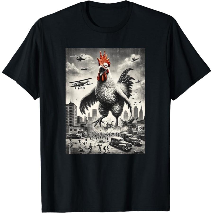 Hopfen Funny Chickenzilla Monster Movie Parody Men Women T-Shirt XXXXXL разноцветный